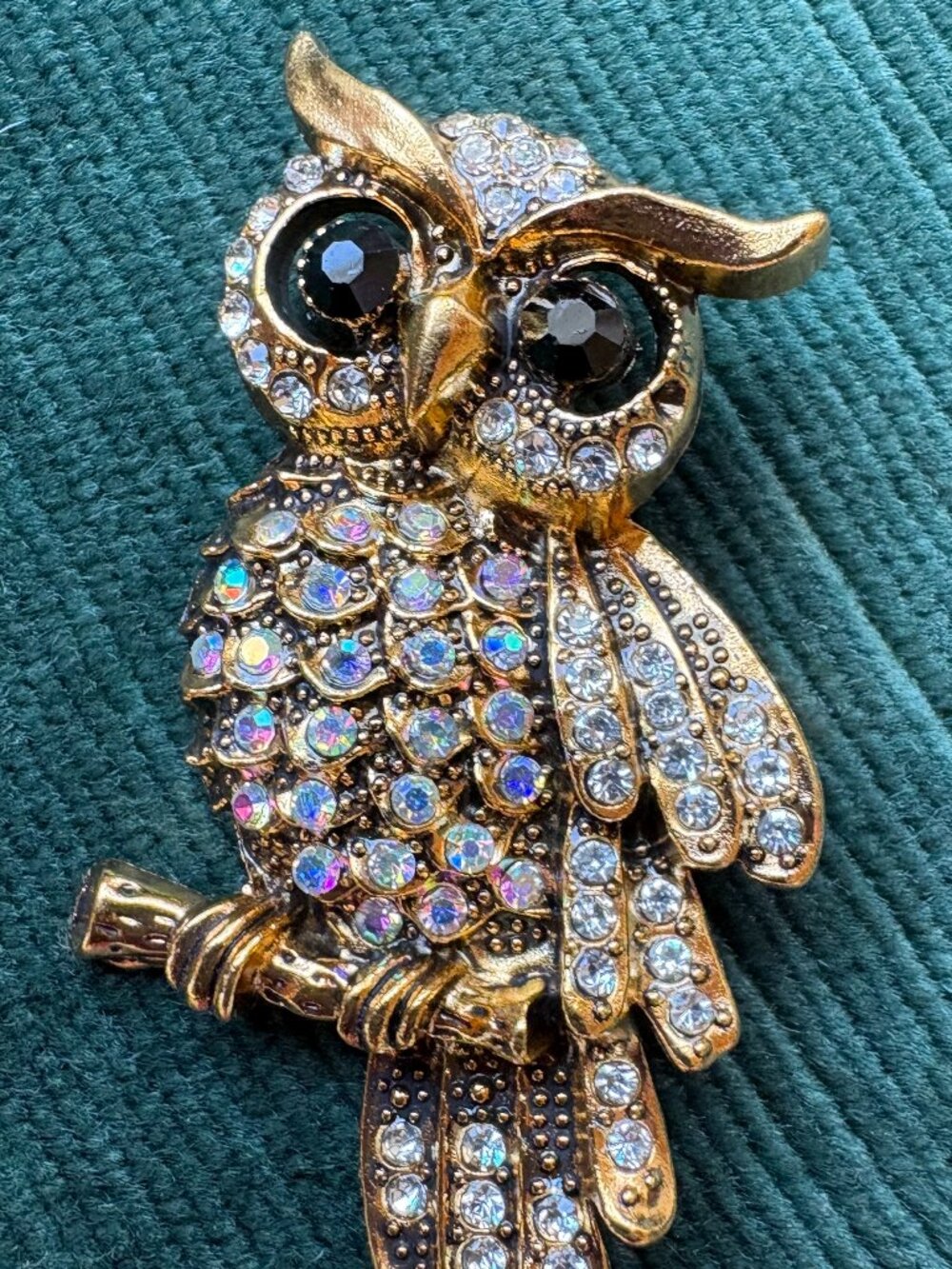 Owl on a Branch Brooch